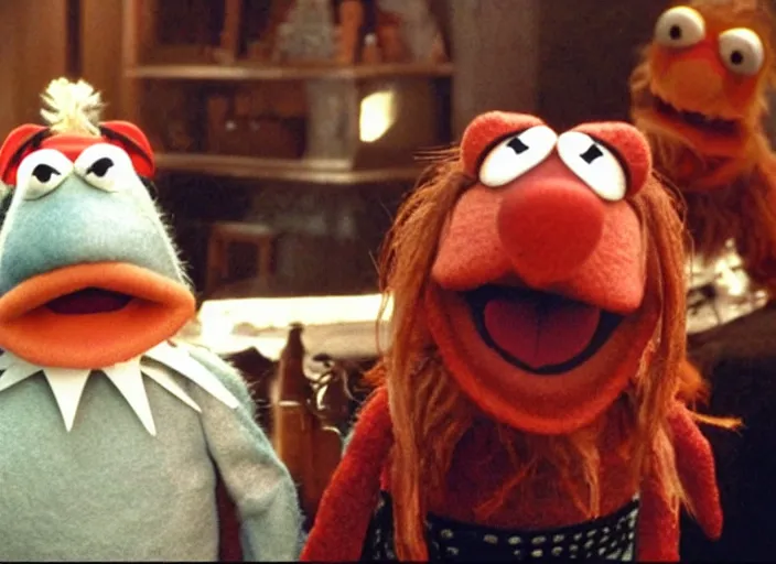 Prompt: film still of satan in the muppets movie, cinematic, epic