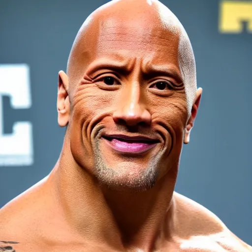 Prompt: dwayne johnson with blonde wig and full makeup 4k photo