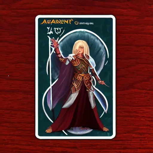 Image similar to a sticker of an aasimar from dungeons and dragons