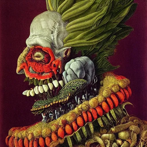 Image similar to portrait of evil by arcimboldo