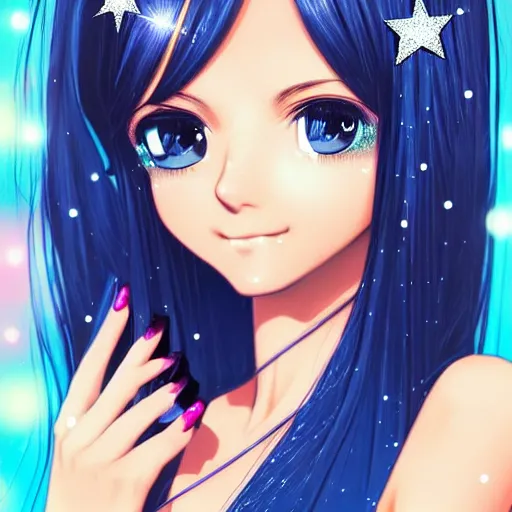 Image similar to close up portrait of a cute victoria justice glitter diamonds by range murata new type magazine uhd 8 k depth of field sharply crisply 3 d digital manga art complimentary coloring radiantly greatly artistic ultraly trending on pinterest winner of illustrator award