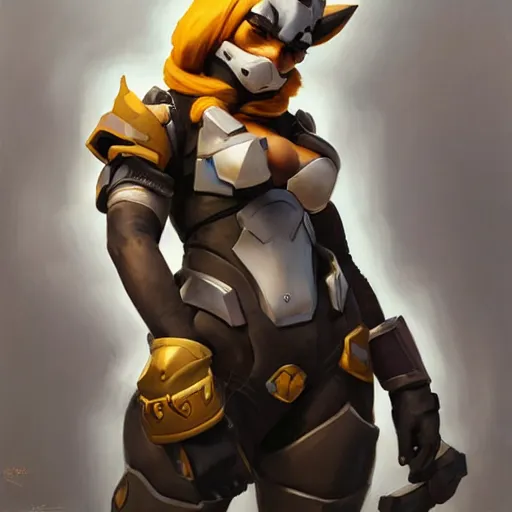 Image similar to greg manchess portrait painting of partially armored purrfect protagonist cat as overwatch character, medium shot, asymmetrical, profile picture, organic painting, sunny day, matte painting, bold shapes, hard edges, street art, trending on artstation, by huang guangjian and gil elvgren and sachin teng