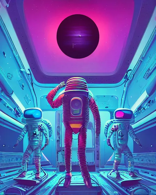 Prompt: the most amazing dream of science fiction alien astronauts, beeple, dan mumford, moebius, hd, vibrant color, high contrast, digital illustration