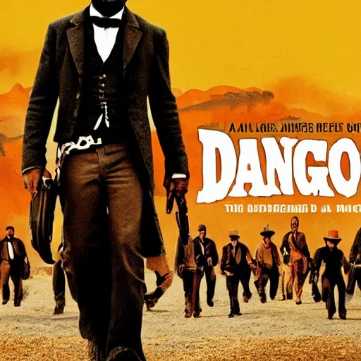 Prompt: a new movie poster for django unchained