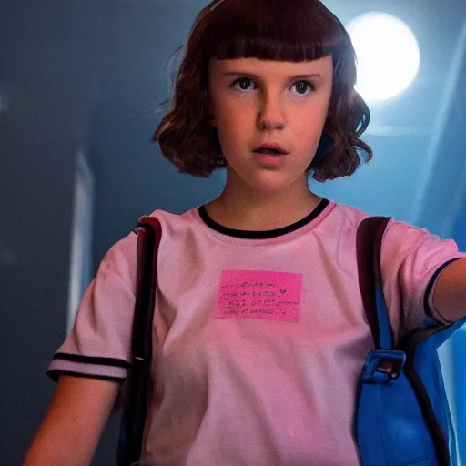 Prompt: millie bobby brown in stranger things