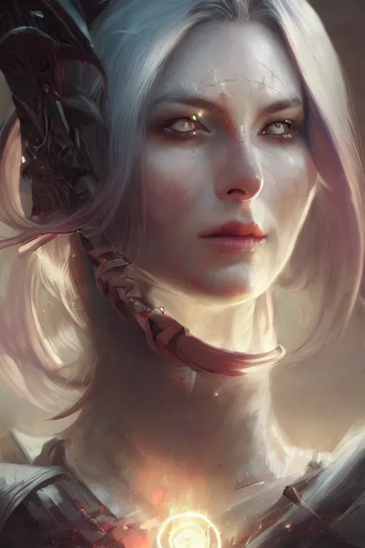 Prompt: face closeup beautiful girl necromancer casting magic spell, angel, 3 d render, hyper realistic detailed portrait, magic storm, thunder, red eyes, elves, ruan jia, wlop. scifi, fantasy, magic the gathering, hyper detailed, octane render, concept art, peter mohrbacher