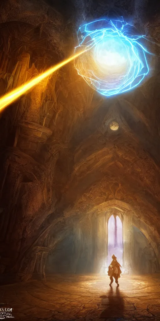 Prompt: wizard opening magical portal to a alternate world, dynamic lighting, medieval fantasy, lantern light glow, quasar, real fantasy, dark fantasy, magic spells, concept art, dreamy, render by octane and blender, hyper realistic, cinematic lighting, unreal engin 5, by dominic mayer, 8 k, vray render, artstation, deviantart