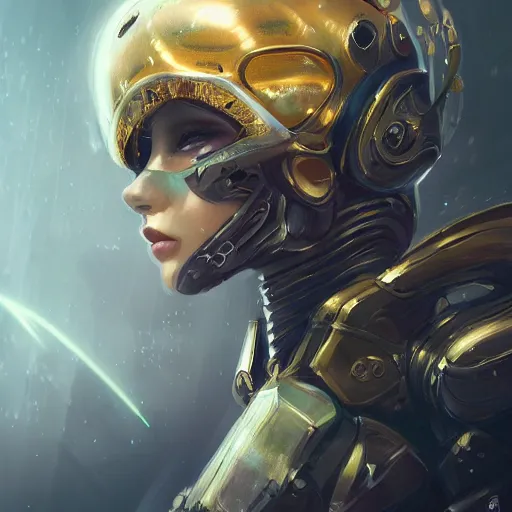 Image similar to cyber armor, dreamy and ethereal, expressive pose, gold eyes, exciting expression, fantasy, intricate, elegant, many lightning, cold color, highly detailed, digital painting, artstation, concept art, cyberpunk wearing, smooth, sharp focus, led, illustration.