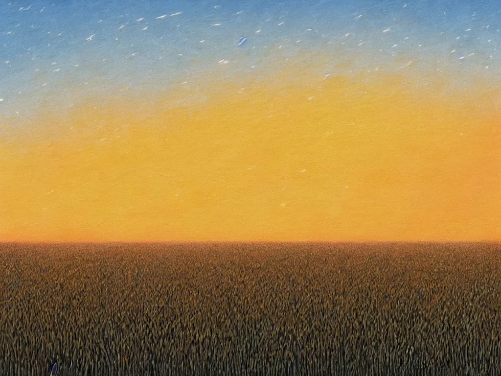 Image similar to sharp focus, breath taking beautiful, Aesthetically pleasing, gouache field of grain at sunset, digital concept art background by Hayao Miyazaki and Studio Ghibli, fine art, official media, high definition, illustration, ambient lighting, HDR, HD, UHD, 4K, 8K, cinematic, high quality scan, award winning, trending, featured, masterful, dynamic, energetic, lively, elegant, intricate, complex, highly detailed, Richly textured, Rich vivid Color, masterpiece.