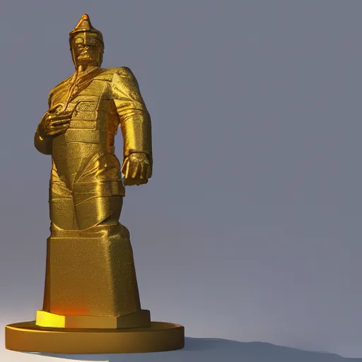 Image similar to portrait of ussr gold statue, 8 k uhd, unreal engine, octane render in the artstyle of finnian macmanus, john park and greg rutkowski