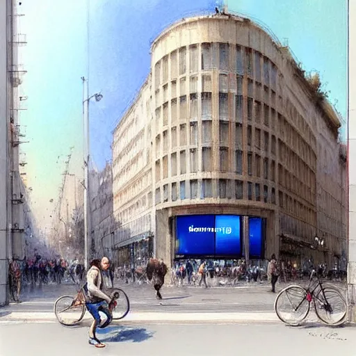 Prompt: (2030s Samsung Microsoft Apple flagship store muted colors.) by Jean-Baptiste Monge !!!!!!!!!!!!!!!!!!!!!!!!!!!