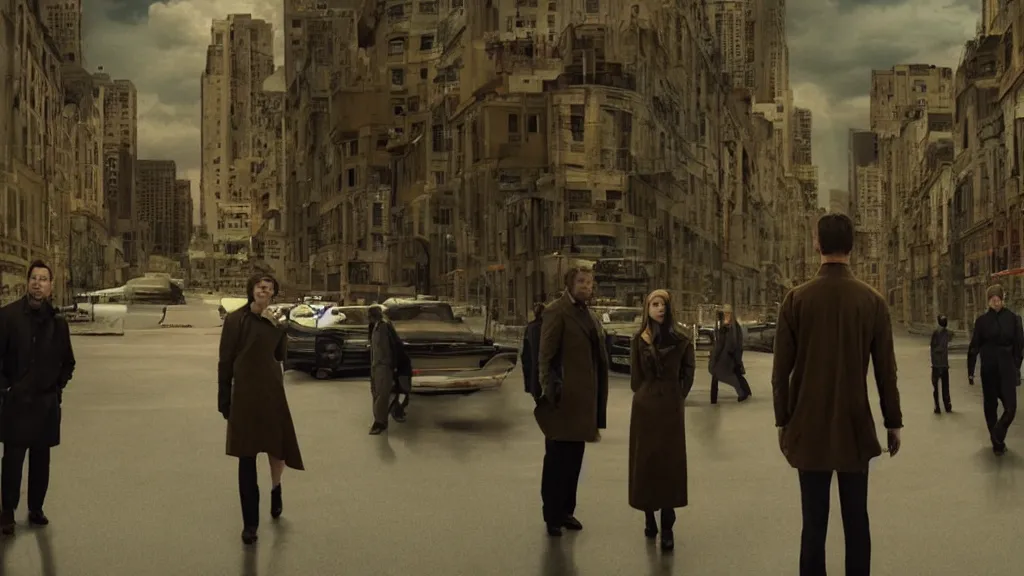 Image similar to the Corbin Project, film still from the movie directed by Denis Villeneuve with art direction by Salvador Dalí, wide lens