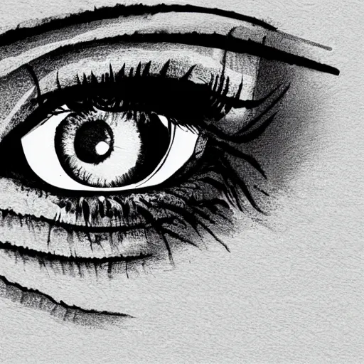 Prompt: illustration of a girls eyes with tears in them, highly detailed, realistic