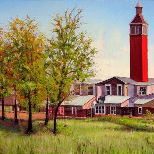 Image similar to beautiful oil painting of bishop hill colony illinois by olaf krans