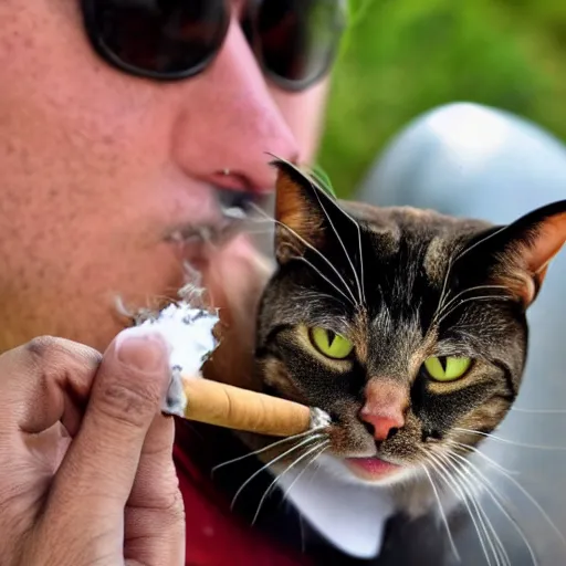 Image similar to a gay cat smoking a cigar