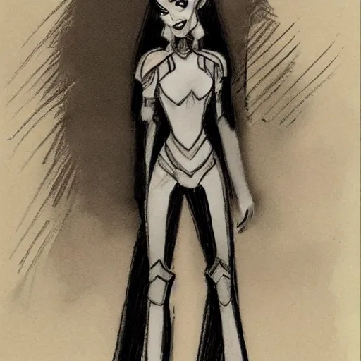 Image similar to milt kahl sketch of victoria justice as princess padme in star wars episode 3