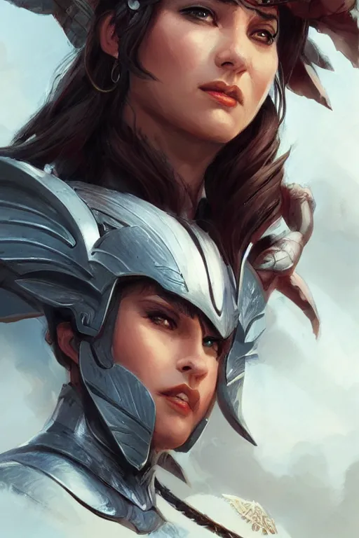 Image similar to amazon valkyrie athena, d & d, fantasy, portrait, highly detailed, headshot, digital painting, trending on artstation, concept art, sharp focus, illustration, art by artgerm and greg rutkowski and magali villeneuve