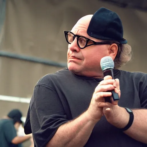 Prompt: george costanza at the vans warped tour