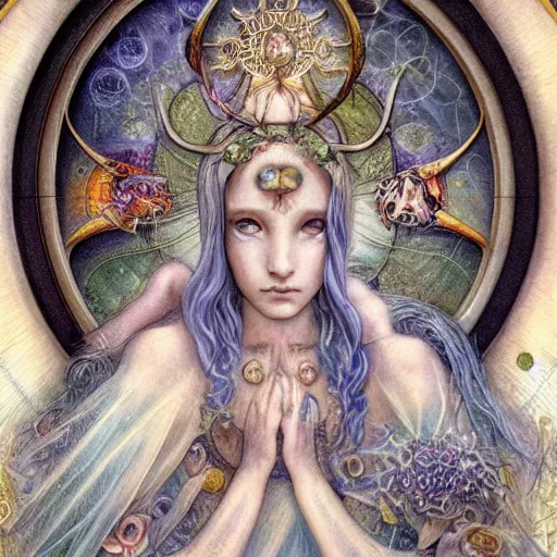 Image similar to detailed and sharp virgo artistic zodiac artwork, mystic style, detailed, 8 k, detailed, symmetrical, by brian froud