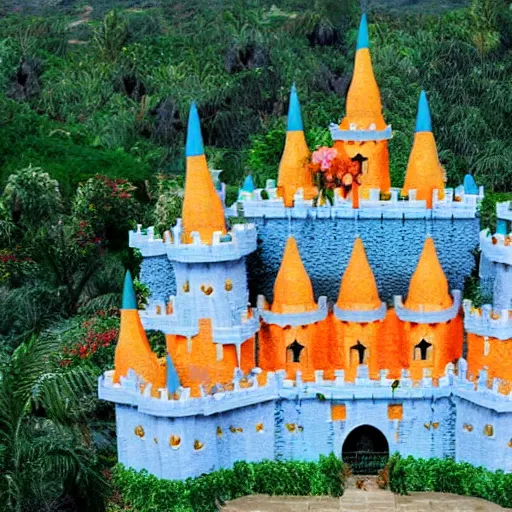 Prompt: a mango castle