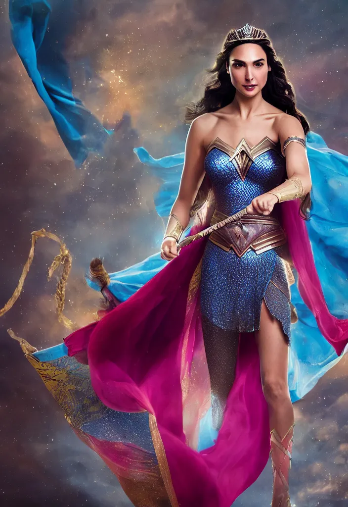 portrait of gal gadot as princess jasmine in a flying | Stable ...