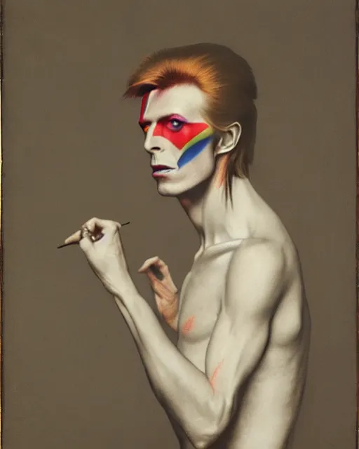 Image similar to david bowie by jean auguste dominique ingres