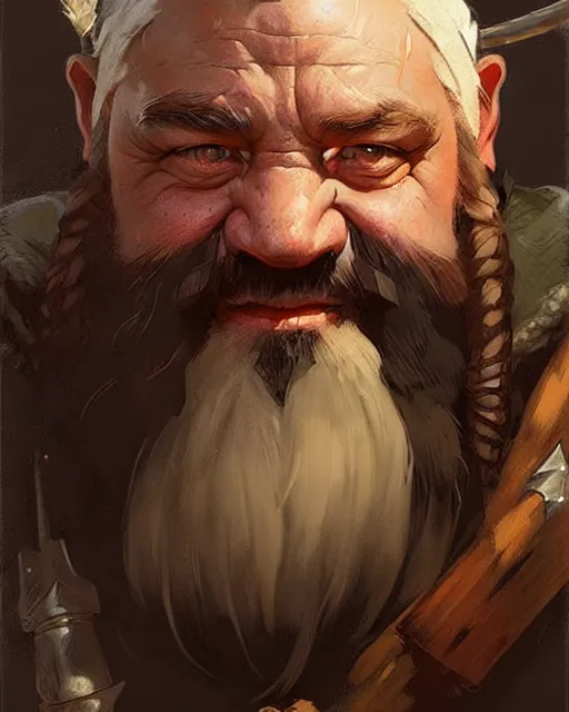 Image similar to a dwarf chieftes | | realistic shaded, fine details, realistic shaded lighting poster by greg rutkowski, magali villeneuve, artgerm, jeremy lipkin and michael garmash and rob rey