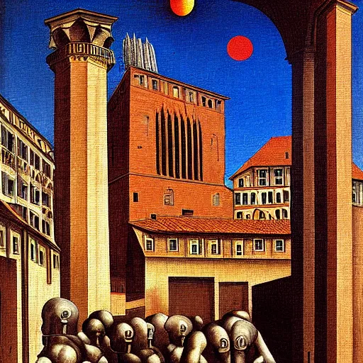 Prompt: nuremberg, metaphysical painting by giorgo de chirico