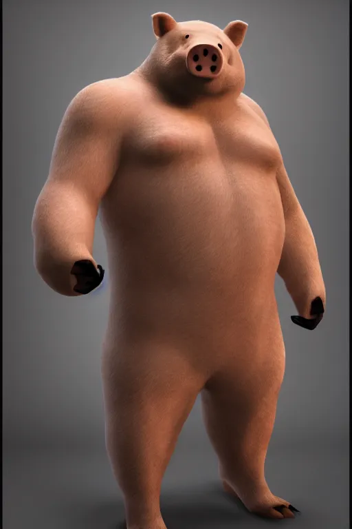 Prompt: half man half bear half pig, marvel comics style, octane render, trending on artstation,