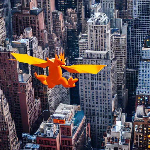 Prompt: charizard flying above new york, ( eos 5 ds r, iso 1 0 0, f / 8, 1 / 1 2 5, 8 4 mm, postprocessed, crisp face, facial features )