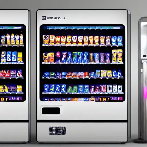 Prompt: award winning product photography of a vending machine designed by jony ive, studio lighting, white background, 8 k, ultra detailed,