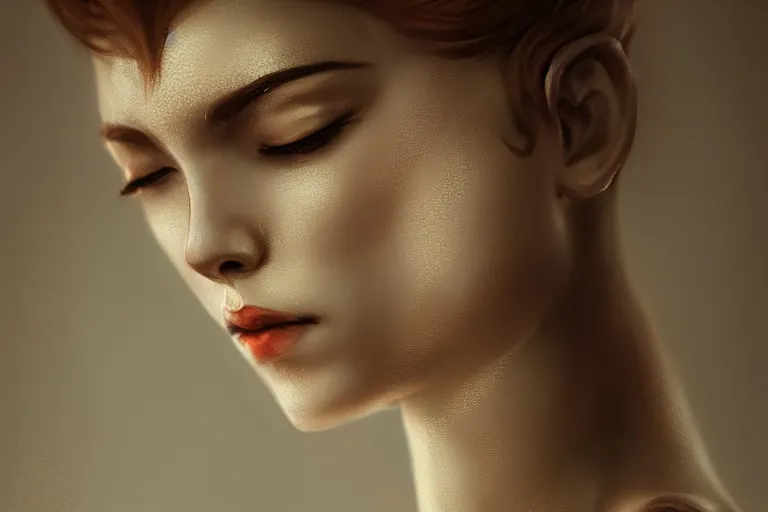 Image similar to Medium Shot photo of modern goddes of war misty, elegant, highly detailed, smooth, sharp focus, illustration, beautiful, geometric, trending on artstation, cinematic, artwork by WLOP