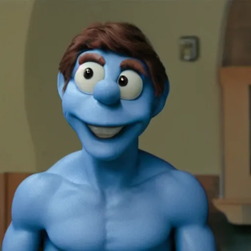 Image similar to Tom Cruise as a smurf