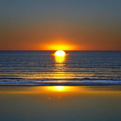 Prompt: Reflection of the sun in the ocean