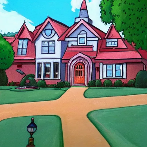 Image similar to painting of the family guy house