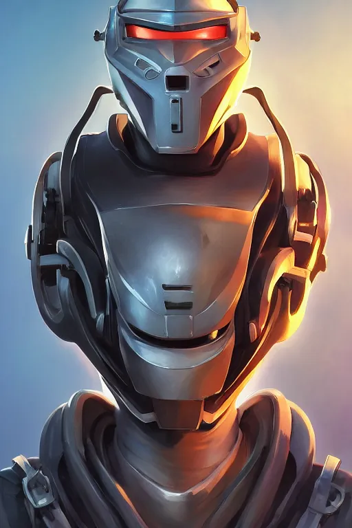 Image similar to epic mask helmet robot ninja portrait stylized as fornite style game design fanart by concept artist gervasio canda, behance hd by jesper ejsing, by rhads, makoto shinkai and lois van baarle, ilya kuvshinov, rossdraws global illumination radiating a glowing aura global illumination ray tracing hdr render in unreal engine 5