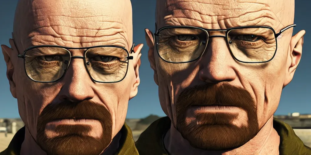 Image similar to Walter White as a GTA 6 character, 4k detailed, rendered in unreal engine 5, 8k