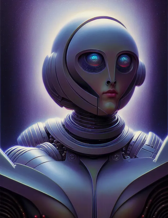 Prompt: desaturated holy young female battle robot award winning closeup portrait bust symmetry faded tetrachromacy colors sea background tim hildebrandt wayne barlowe bruce pennington donato giancola larry elmore masterpiece trending on artstation cinematic composition beautiful lighting hyper detailed!!! 8 k oil on canvas