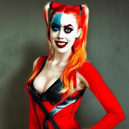 Image similar to amber heard as harley quinn.