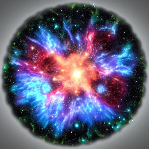 Prompt: colorful supernova, 3 d render