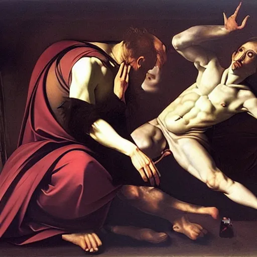 Prompt: genesis by Caravaggio