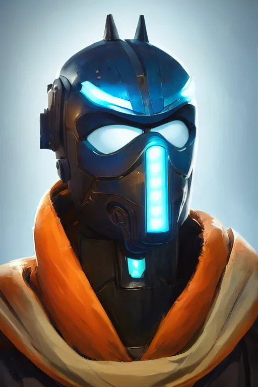 Image similar to epic mask helmet robot ninja portrait stylized as fornite style game design fanart by concept artist gervasio canda, behance hd by jesper ejsing, by rhads, makoto shinkai and lois van baarle, ilya kuvshinov, rossdraws global illumination radiating a glowing aura global illumination ray tracing hdr render in unreal engine 5