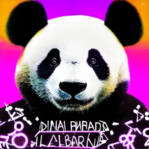 Prompt: a trippy panda bear DJing a club in Berlin, lsd visuals, techno night club