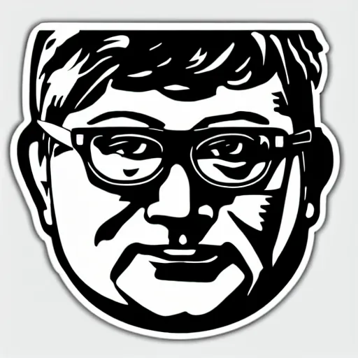 Image similar to clark duke hybrid, vector, svg sticker art