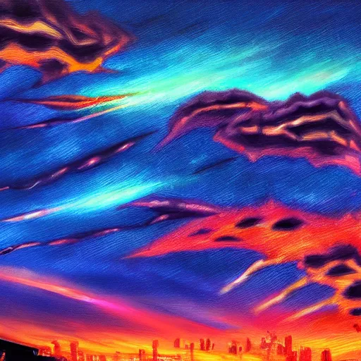 Prompt: sky fire in an alternate universe, colorful, detailed, realism, hyper-realism,