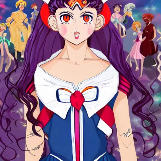 Image similar to a portrait of sailor moon as a human