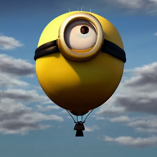 Prompt: minion blimp realistic photo