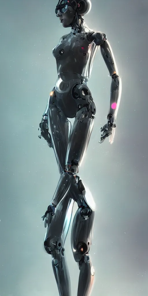 Image similar to beautiful girl with sci - fi fullbody suit, robotic body, by wlop, artstation contest winner