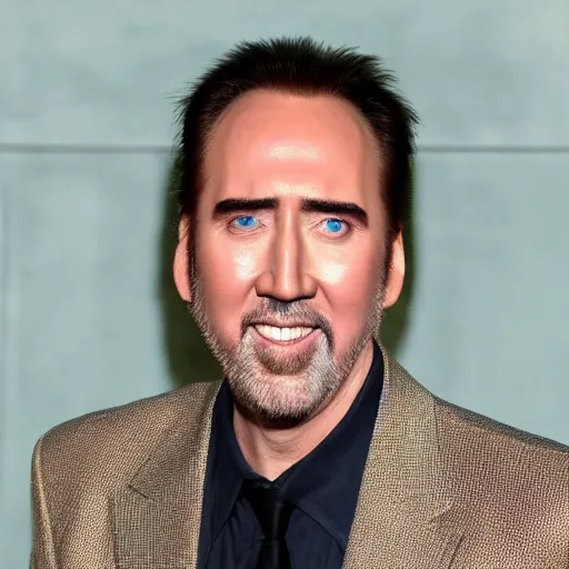 Prompt: nicholas cage with blue hair