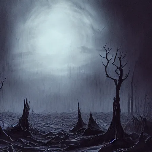 Prompt: The Void, gothic art, color, eerie, horror, scary, ominous, 8k, highly detailed